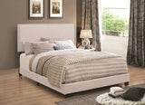 Upholstered Bed Frame with Nailhead Trim